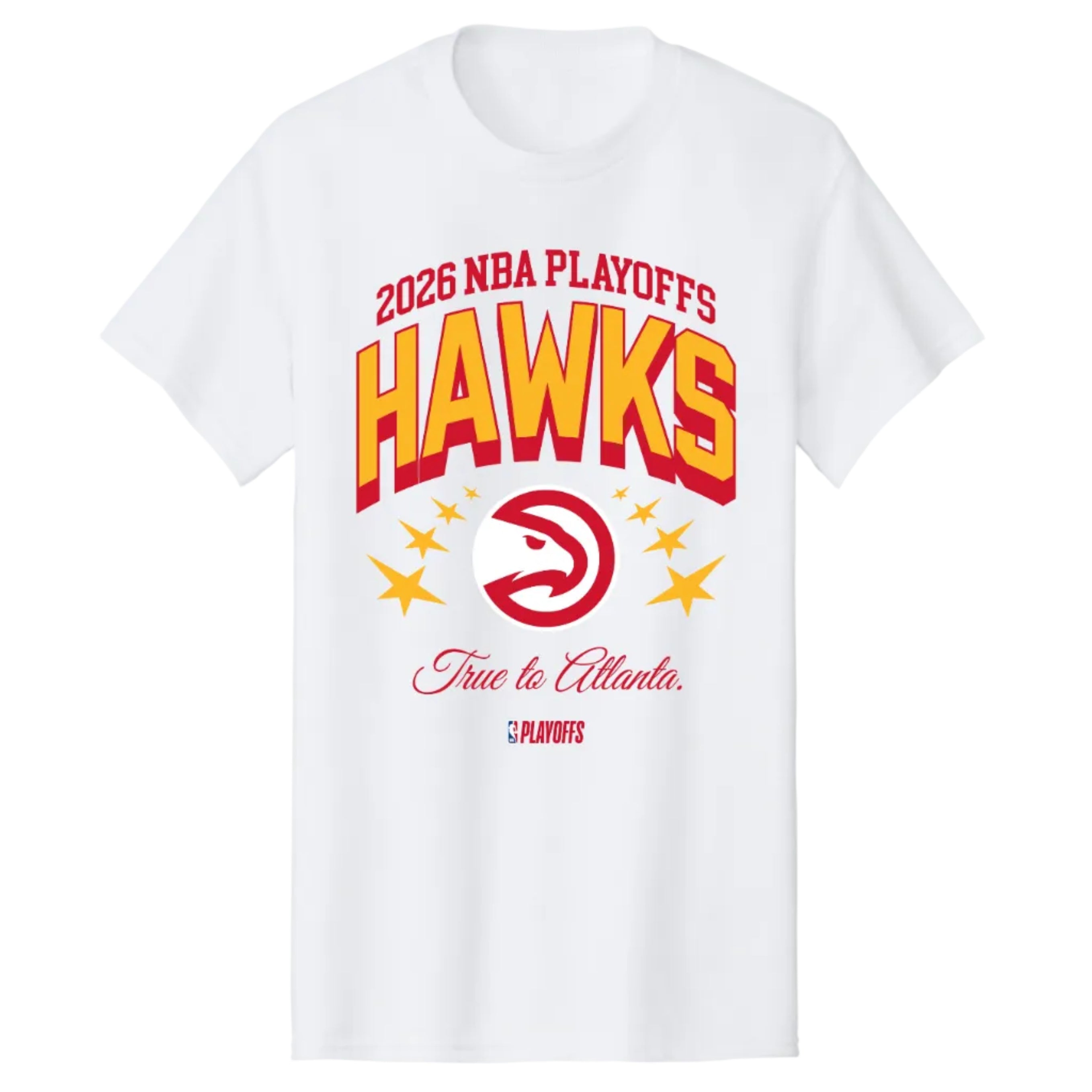 White Hawks 2026 Playoff White Stars Tee - Atlanta Hawks Official Store