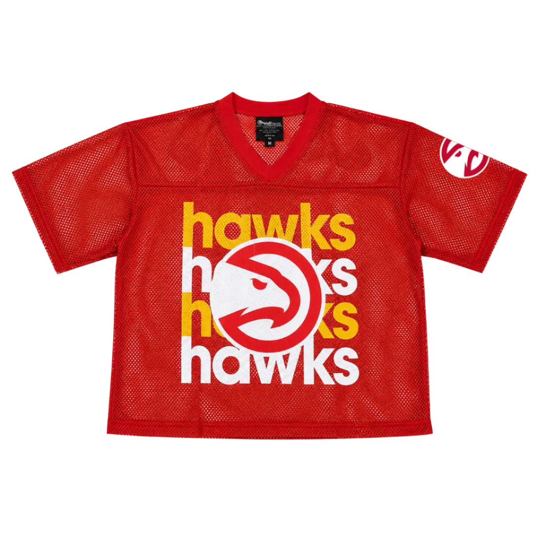 Women's Hawks Red Crop Football Jersey