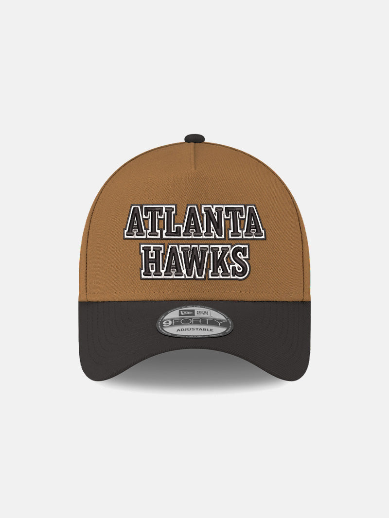 New Era Hawks Black Brown Wordmark Snapback