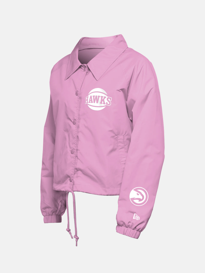 Women's New Era Hawks Pink Cropped Jacket