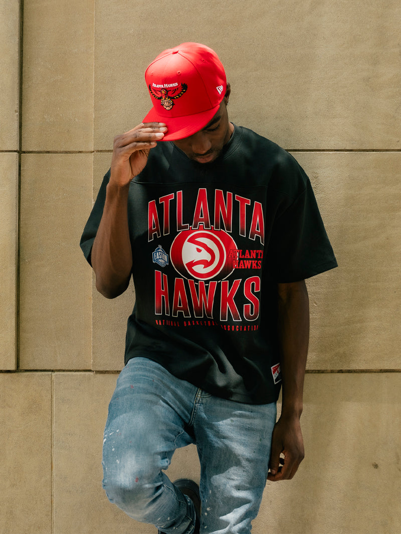 New Era Hawks Wordmark Black Throwback Tee