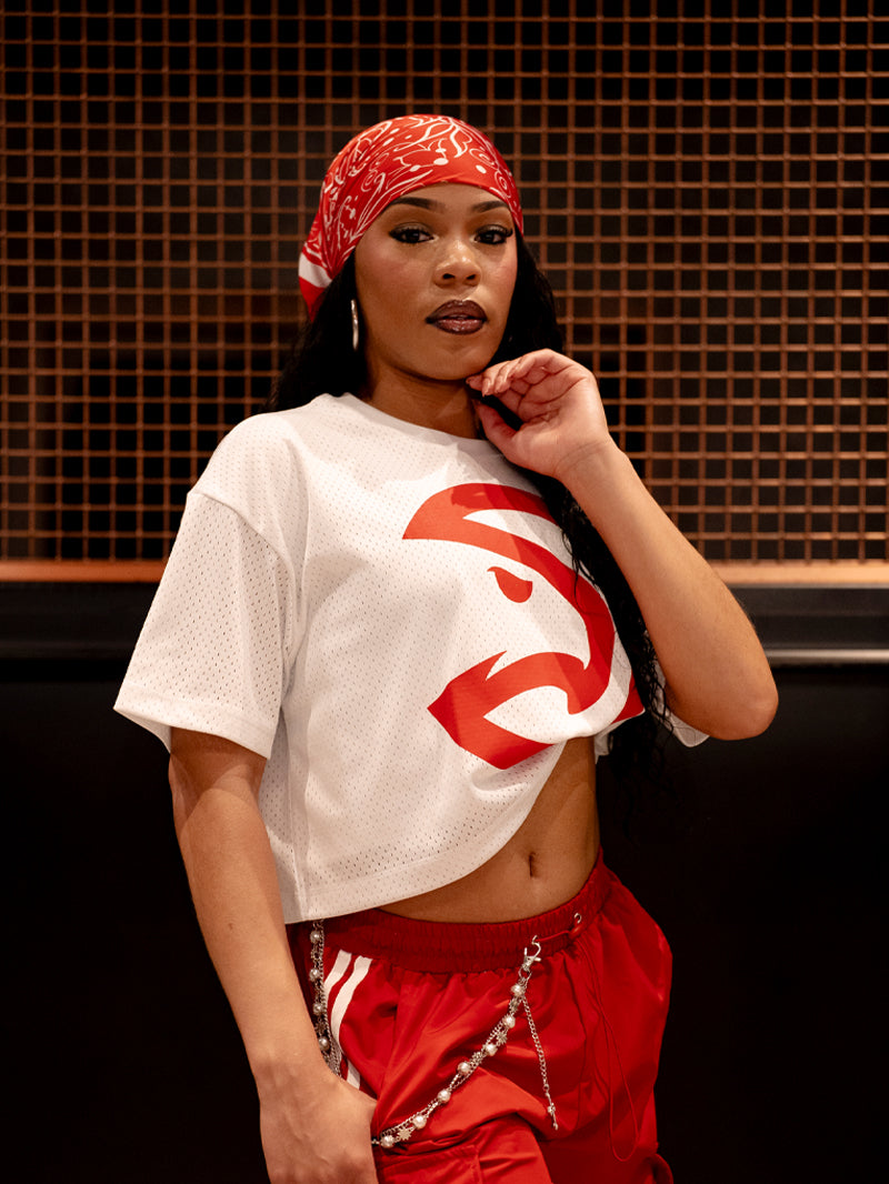 Women's New Era Hawks Big Evo Cropped Tee