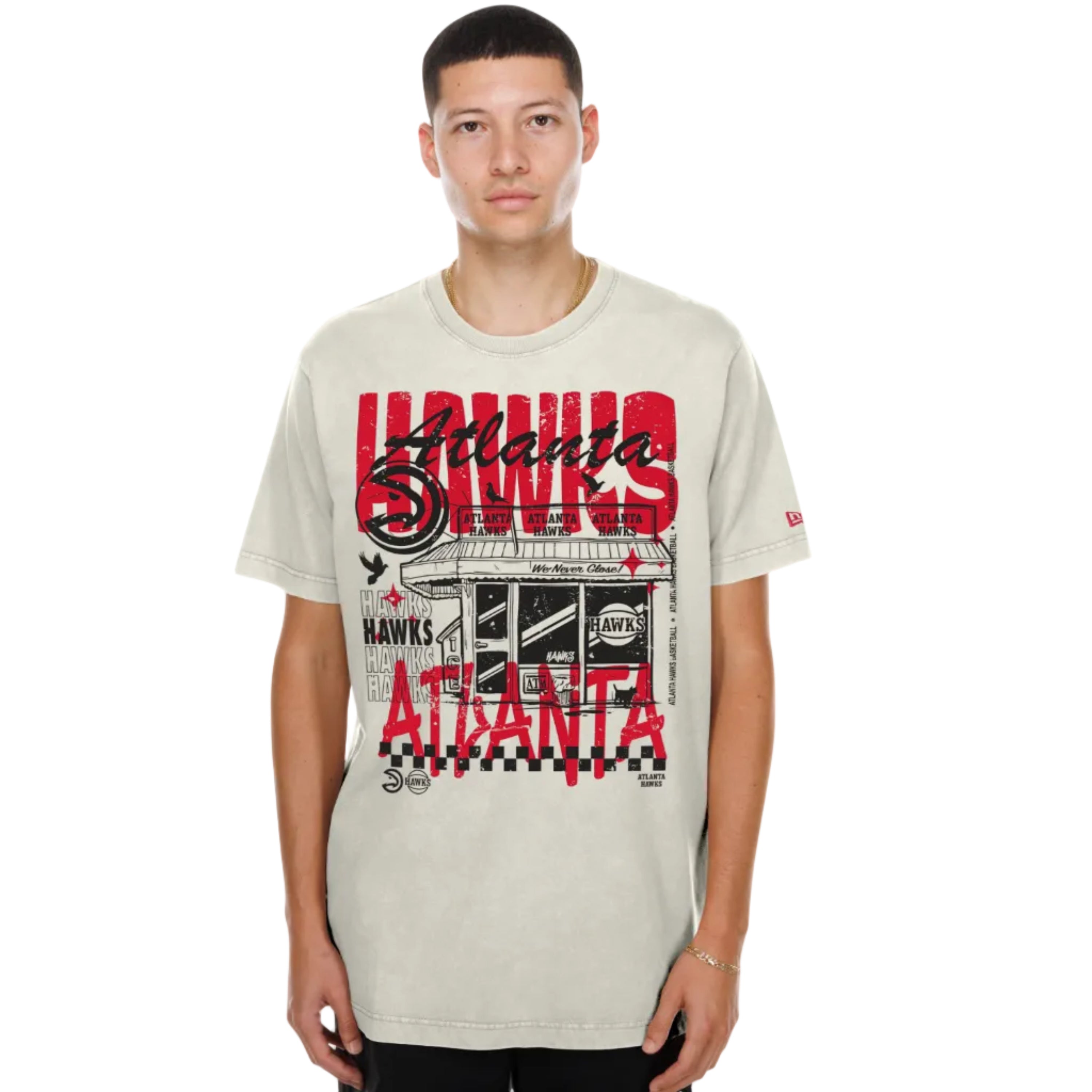 New Era Hawks Off White Graphic Tee