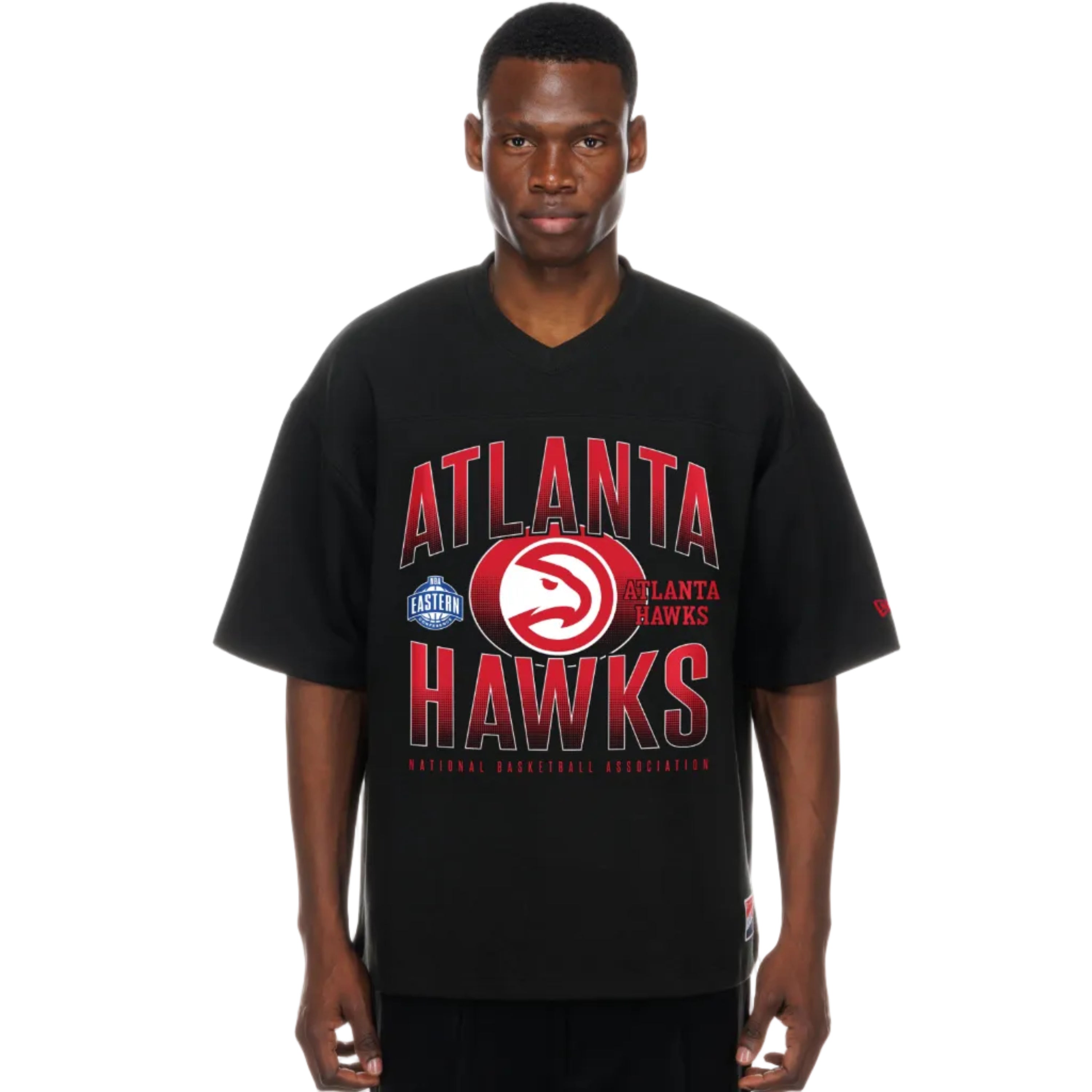New Era Hawks Wordmark Black Throwback Tee