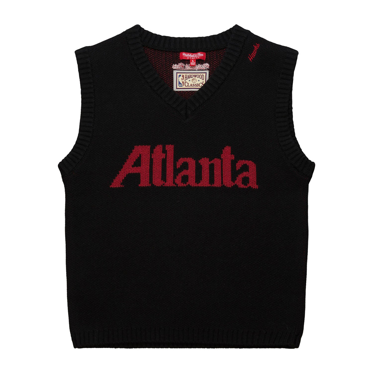 Women's M&N Hawks Crop Sweater Vest