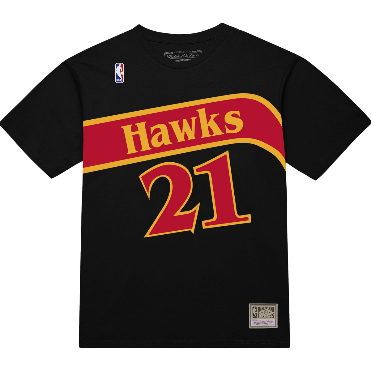 Mitchell & Ness Hawks Dominique Wilkins Black Tee – Official Hawks 
