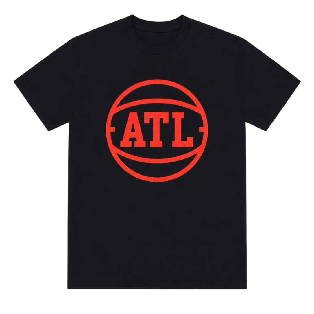 Hawks ATL Red Logo Black Tee