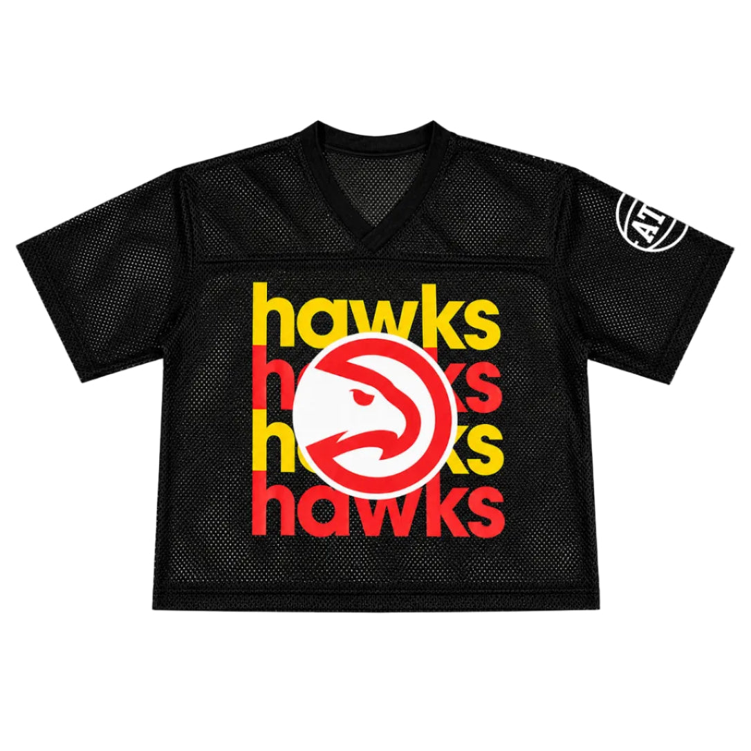 Women's Hawks Black Crop Football Jersey