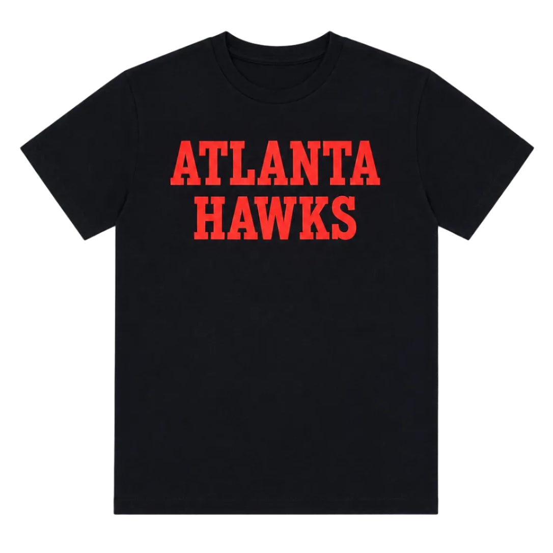 Women's Hawks Red Stacked Black Tee