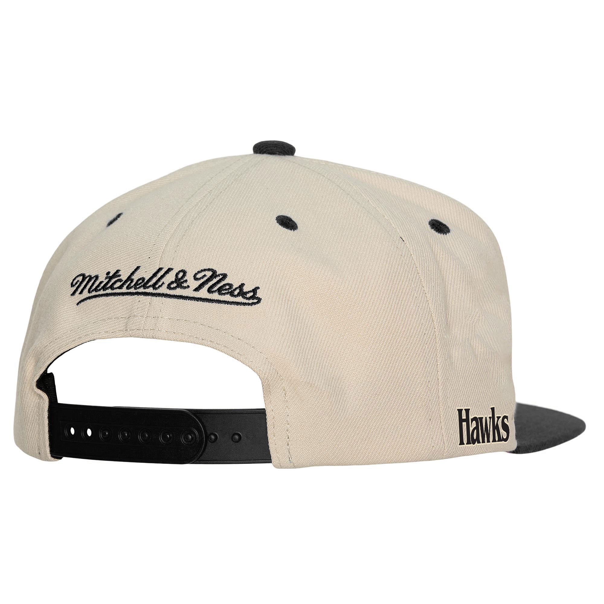 Mitchell & Ness Hawks Cream Black Snapback