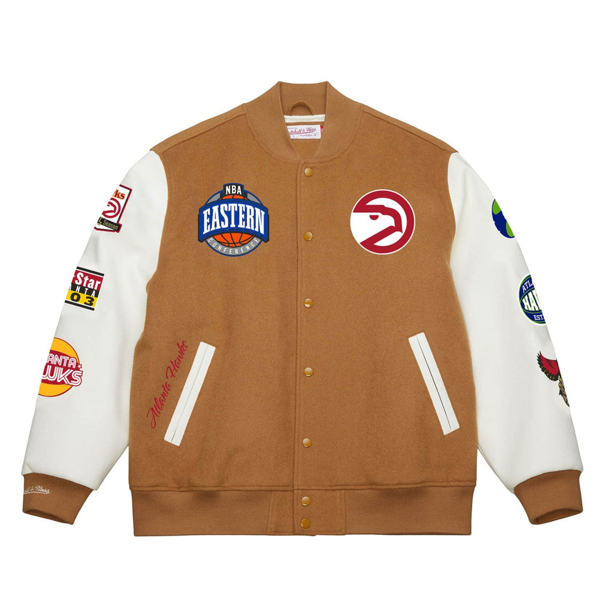 Mitchell & Ness Hawks Dusted Collection Wool Varsity Jacket | Shop 