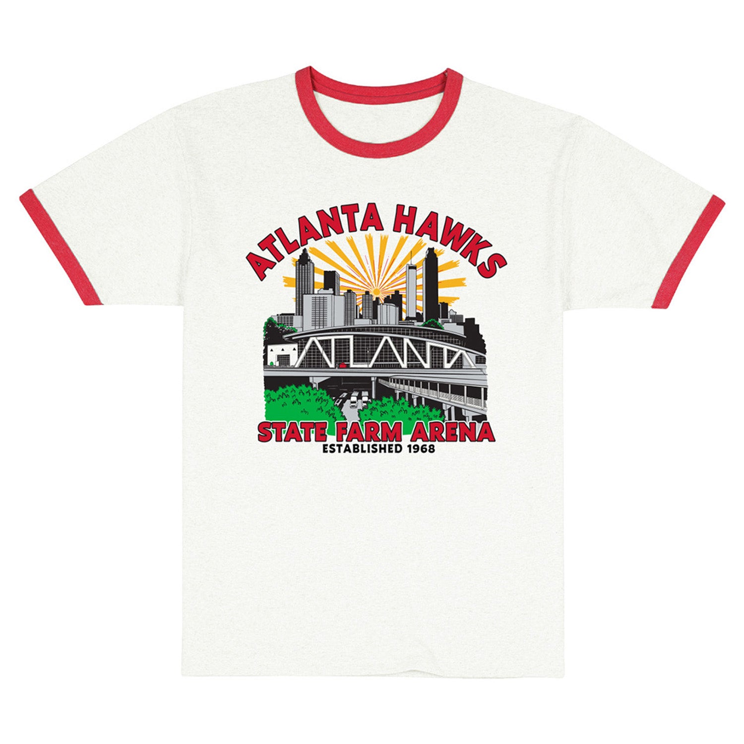 Uscape Hawks City Sunrise Red Sleeve Ringer Tee