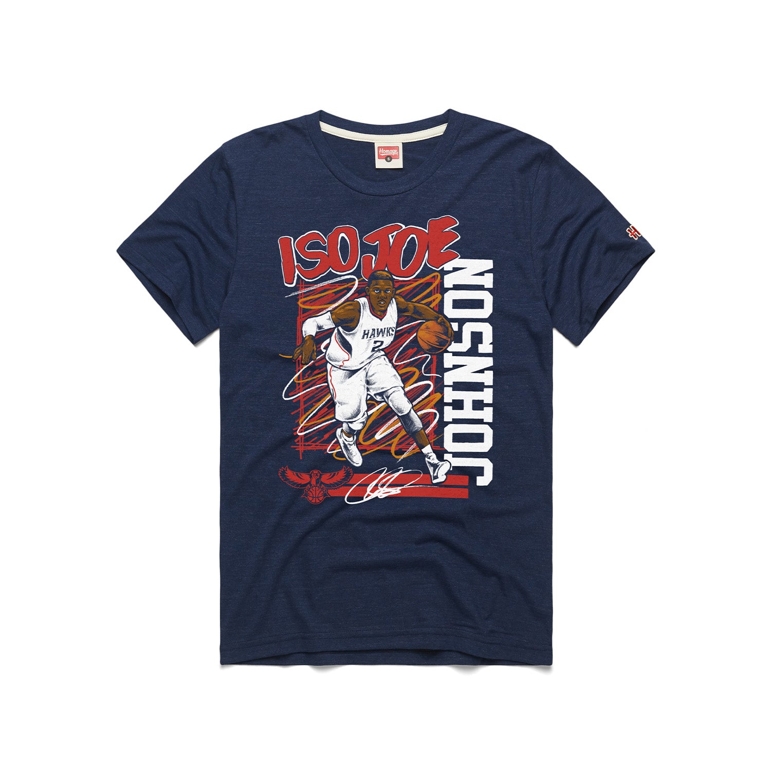 Graphic Tees Homage T Shirts Homage Hawks Joe Johnson Tee