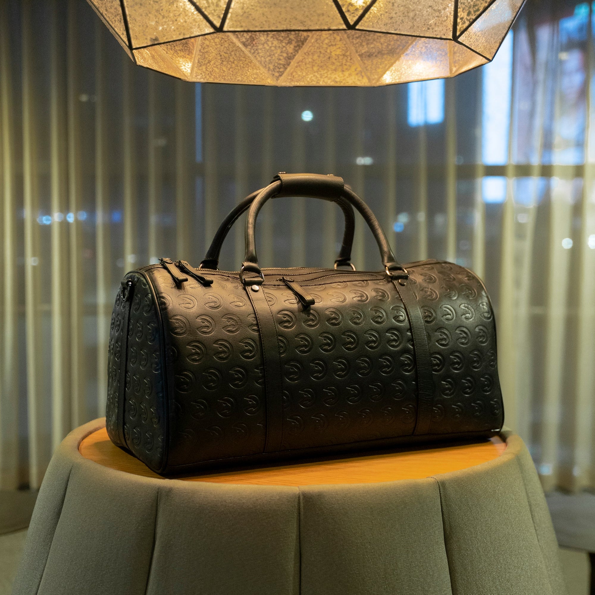 Member Hawks Savell Black Premium Leather Duffle