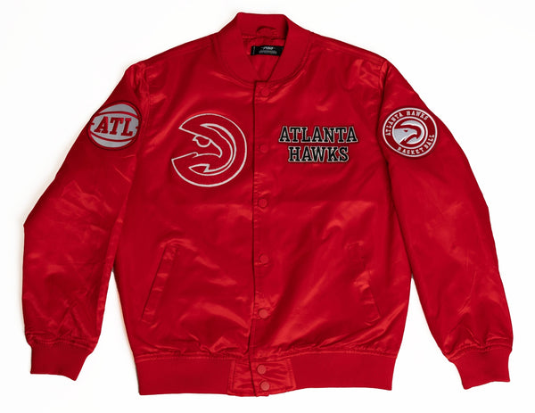 ATLANTA HAWKS HOME TOWN SATIN JACKET (BLACK)