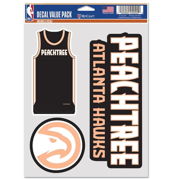 Peach WinCraft Peachtree 3.0 Fan Decal Sticker Pack - Atlanta Hawks Official Store