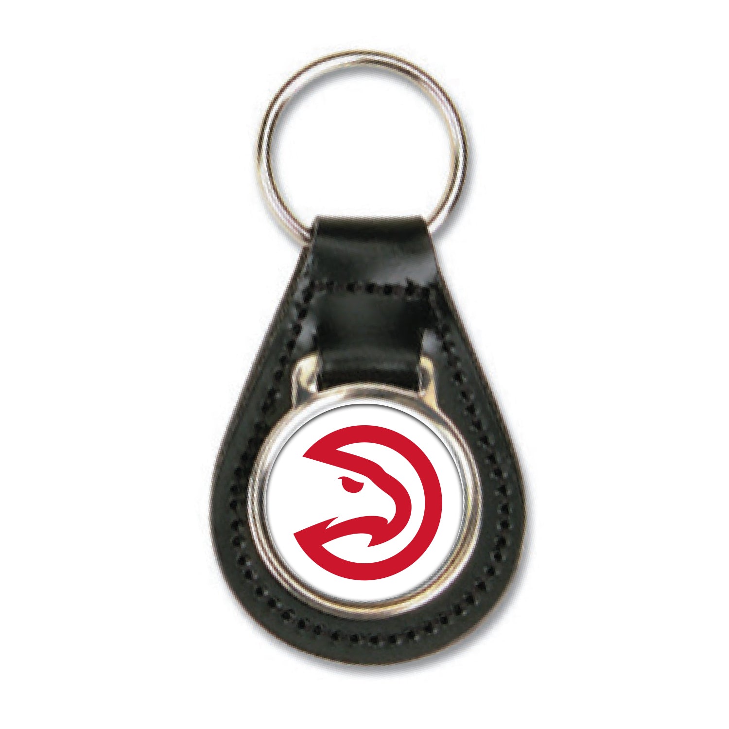 Hawks Black Leather Key Fob