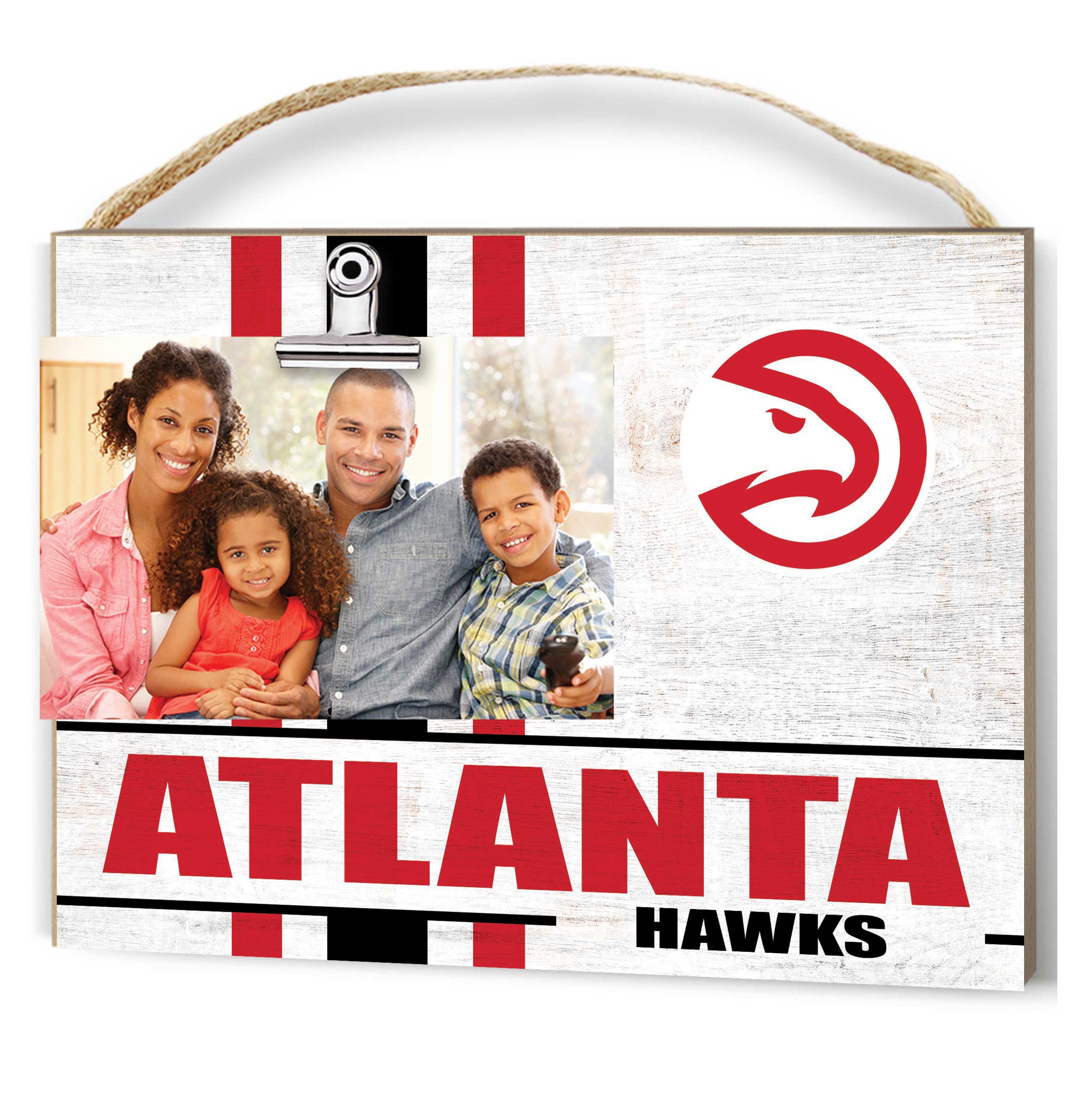 Hawks Clip It Classic Stripe White Photo Plaque