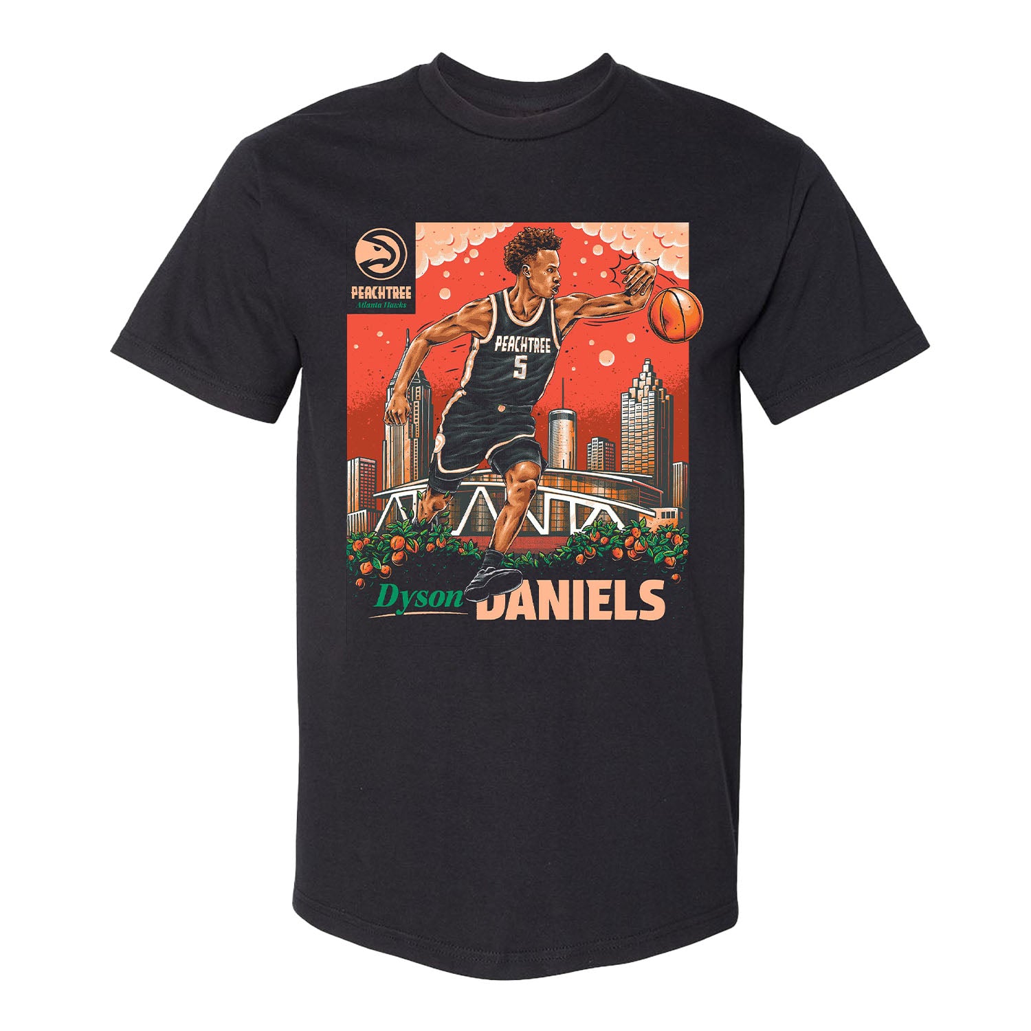 Dyson Daniels Peachtree Skyline Player Tee | Atlanta Hawks Shop