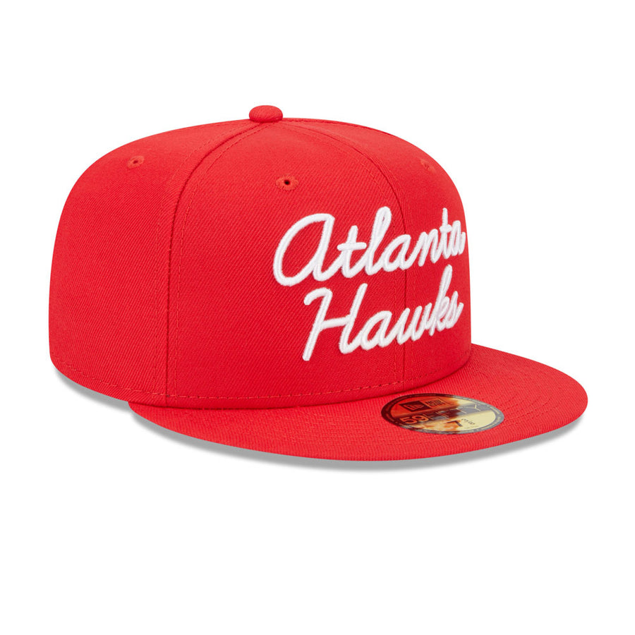 New Era Hawks Red Fairway Script 59FIFTY Fitted