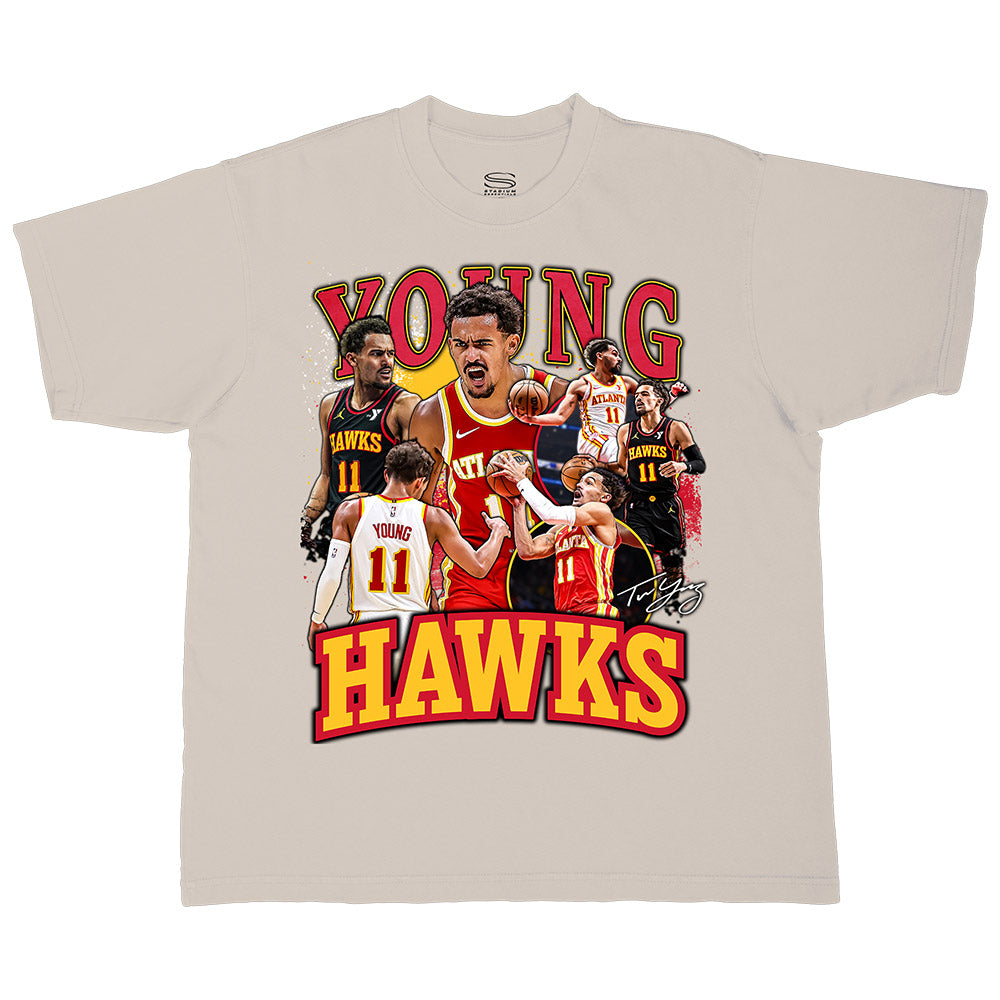 Stadium Essentials Hawks Young Cream Crossroads Tee