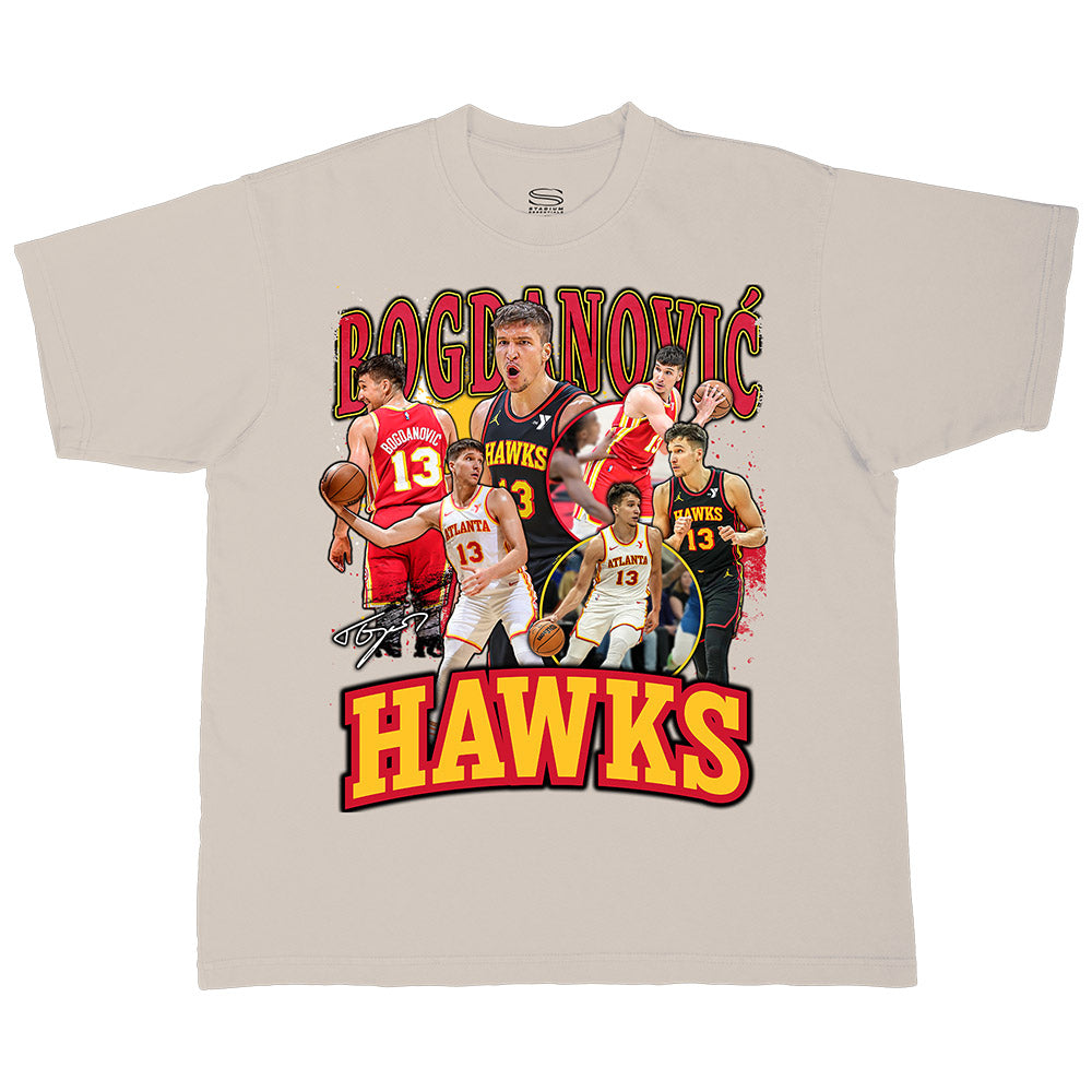 Stadium Essentials Hawks Bogdanovic Cream Crossroads Tee