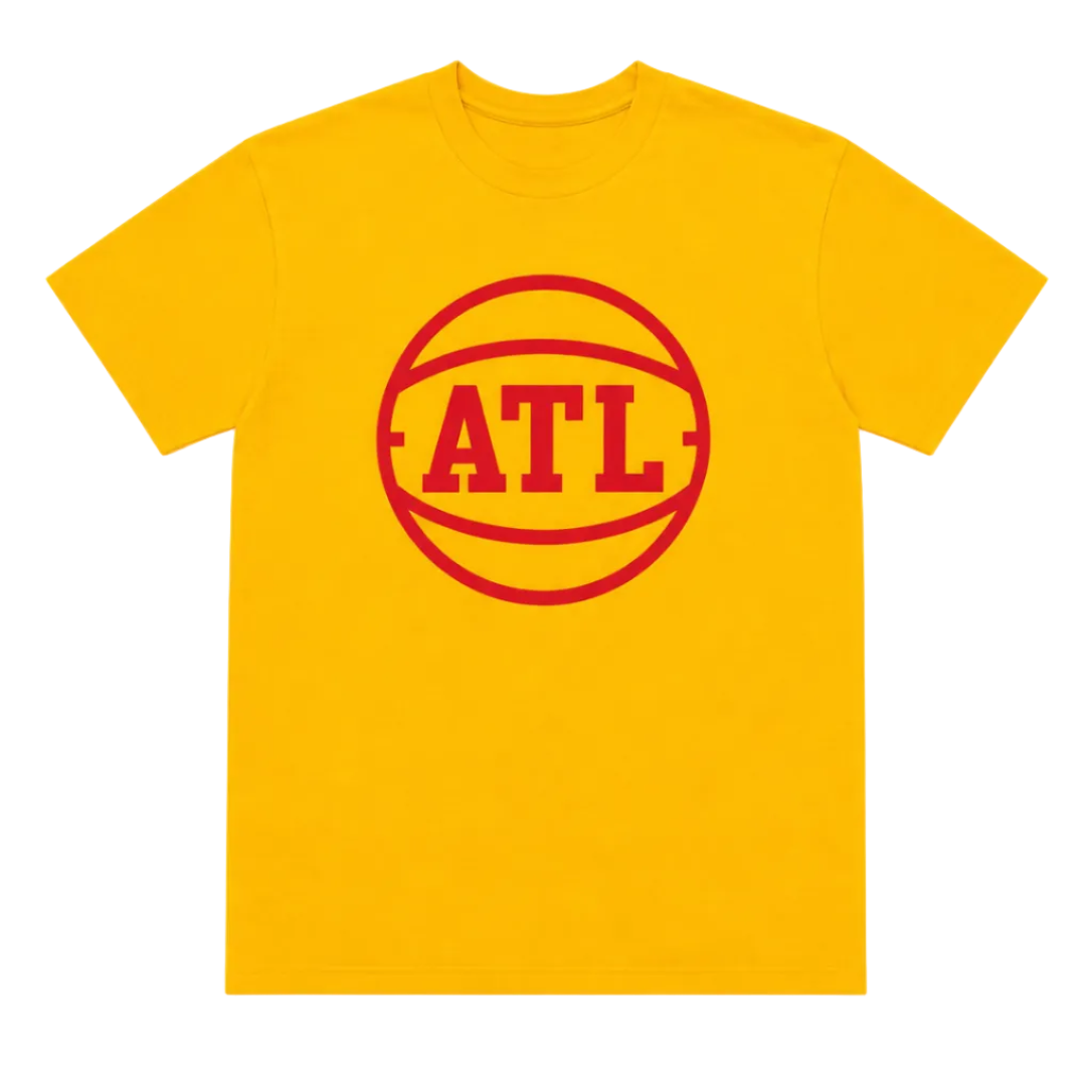 Hawks ATL Red Logo Gold Tee