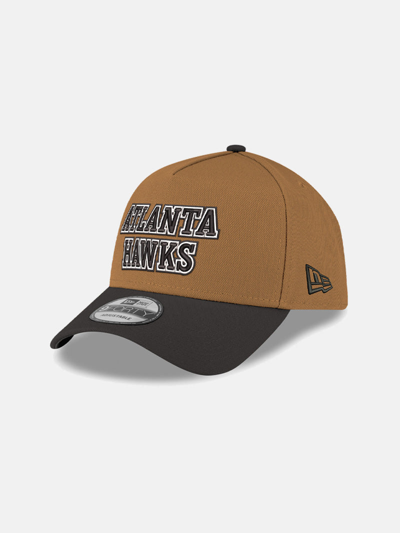 New Era Hawks Black Brown Wordmark Snapback
