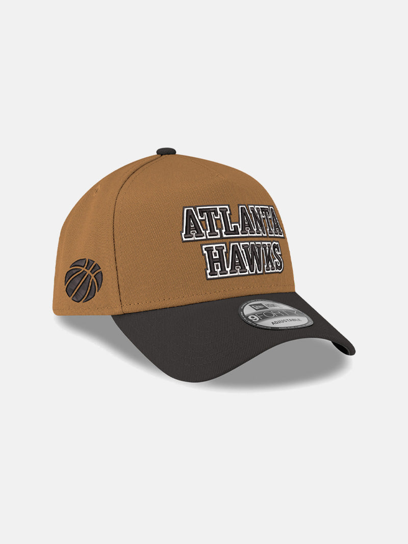New Era Hawks Black Brown Wordmark Snapback