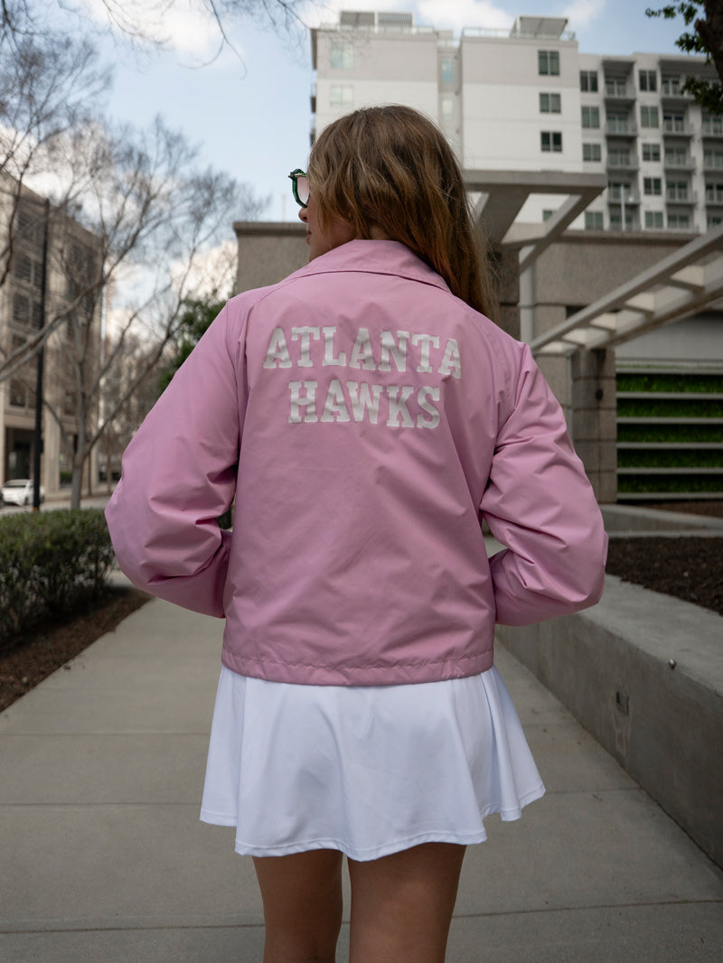 Women's New Era Hawks Pink Cropped Jacket