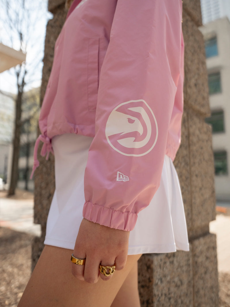 Women's New Era Hawks Pink Cropped Jacket