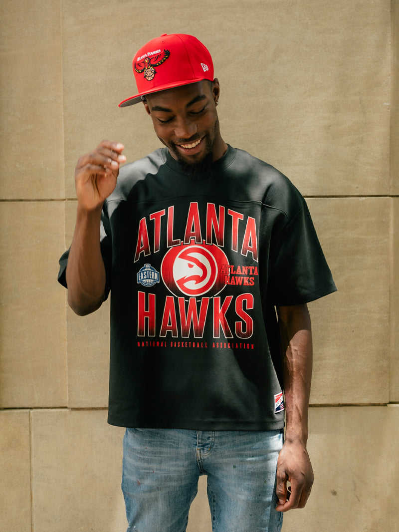 New Era Hawks Wordmark Black Throwback Tee