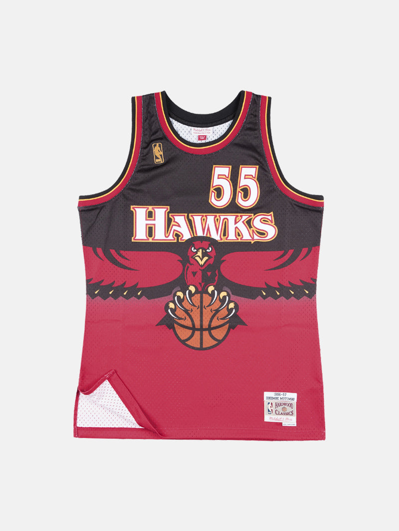 Mitchell & Ness Hawks 1996 Dikembe Mutombo Road Swingman Jersey