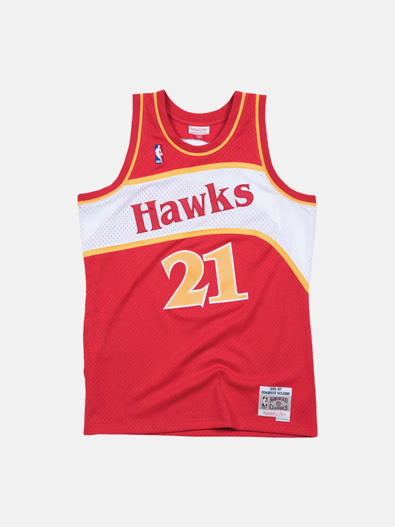 Mitchell & Ness Hawks 1986 Dominique Wilkins Road Swingman Jersey