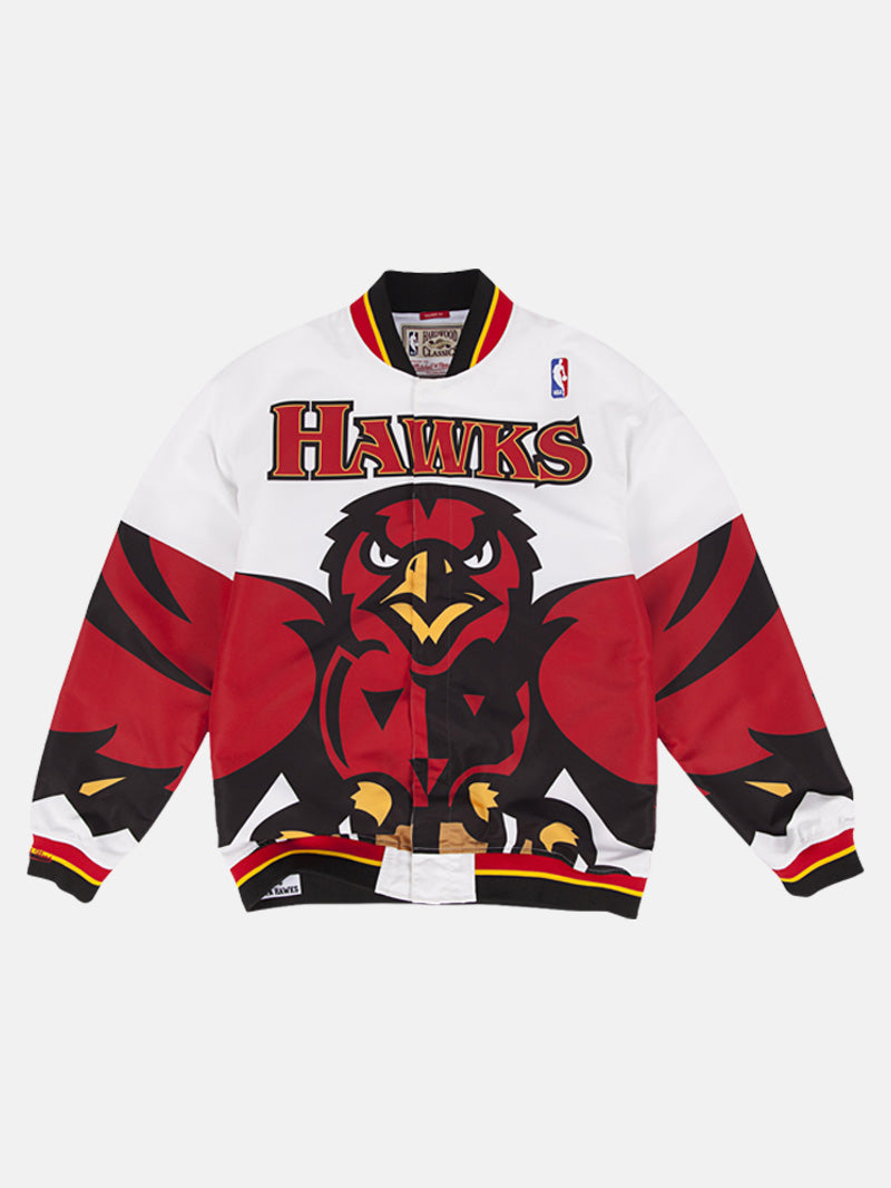 M&N Hawks 95-96 White Warm Up Jacket