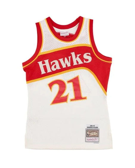 Mitchell & Ness Hawks Off White Wilkins Swingman Jersey