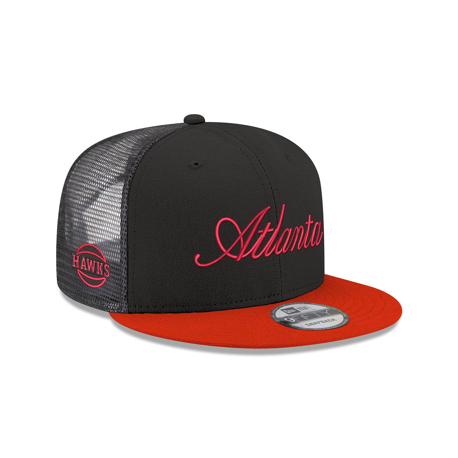 New Era Hawks Atlanta Script Trucker Snapback