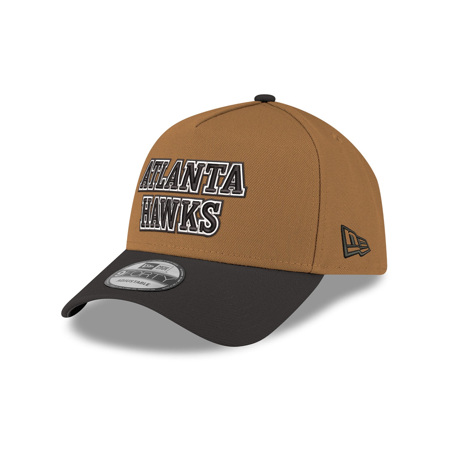 New Era Hawks Black Brown Wordmark Snapback