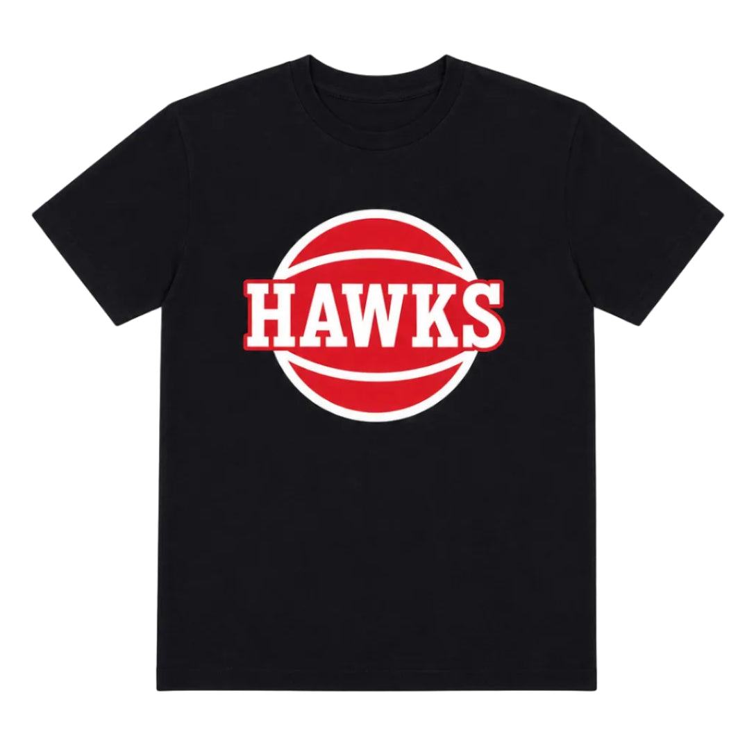 Hawks Ball Logo Black Tee