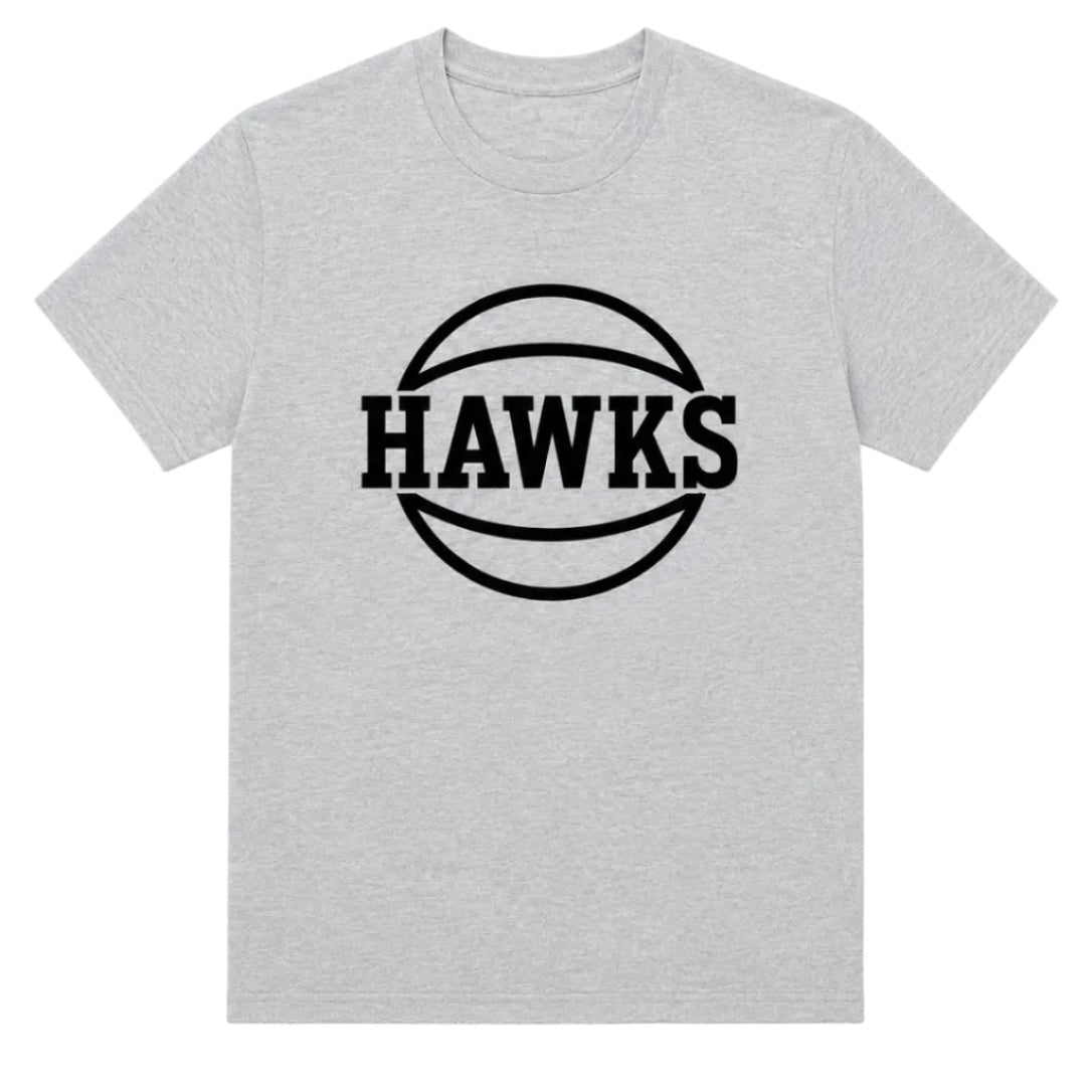 Hawks Ball Black Logo Grey Tee