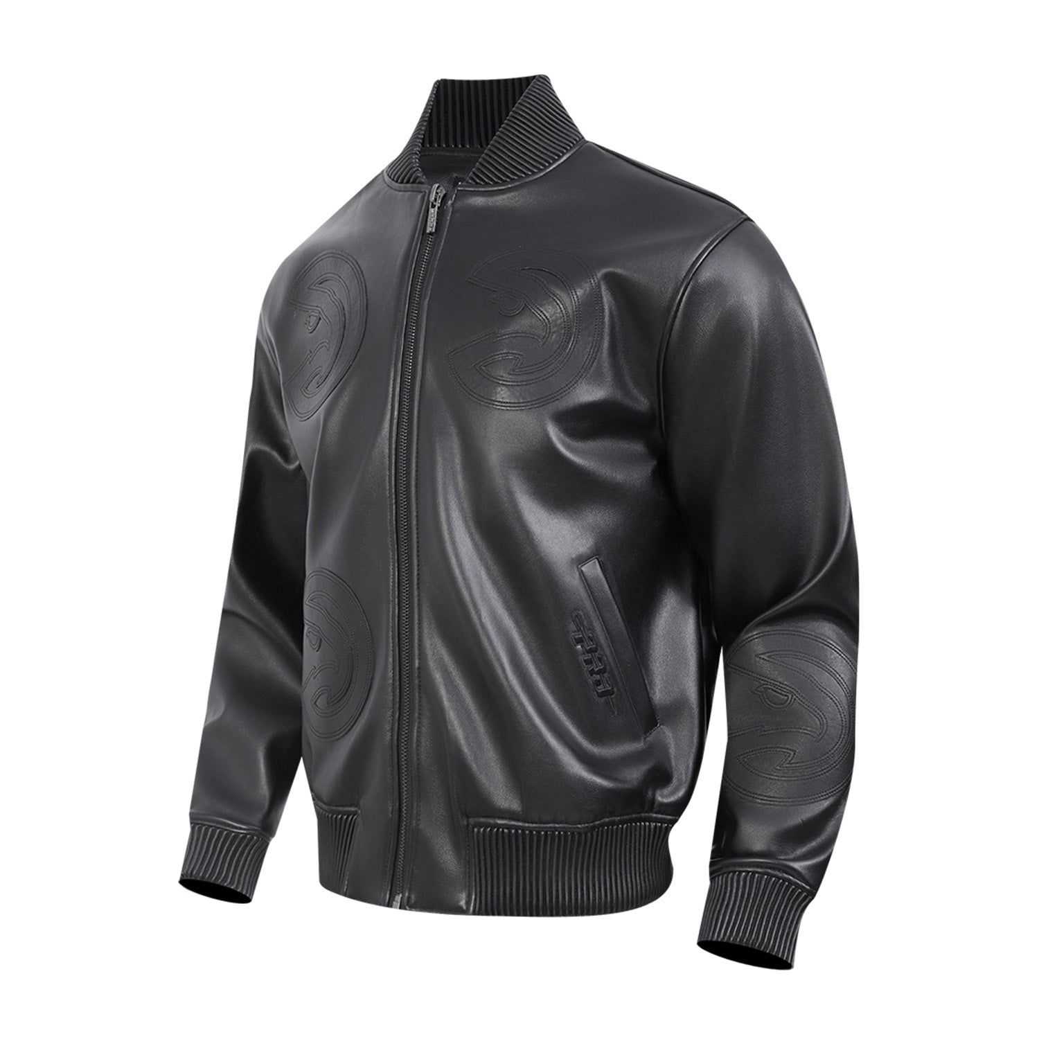 Pro Standard Hawks Vanguard Triple Black Leather Jacket