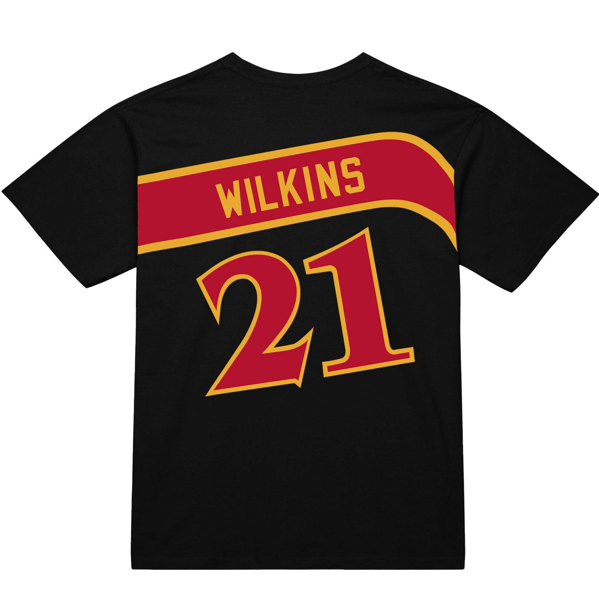 1991年オーストラリアVS NZ,イングランド、ウエールズ戦記念T-シャツ Mitchell & Ness Hawks Wilkins Black Tee | Atlanta Hawks Fan Apparel