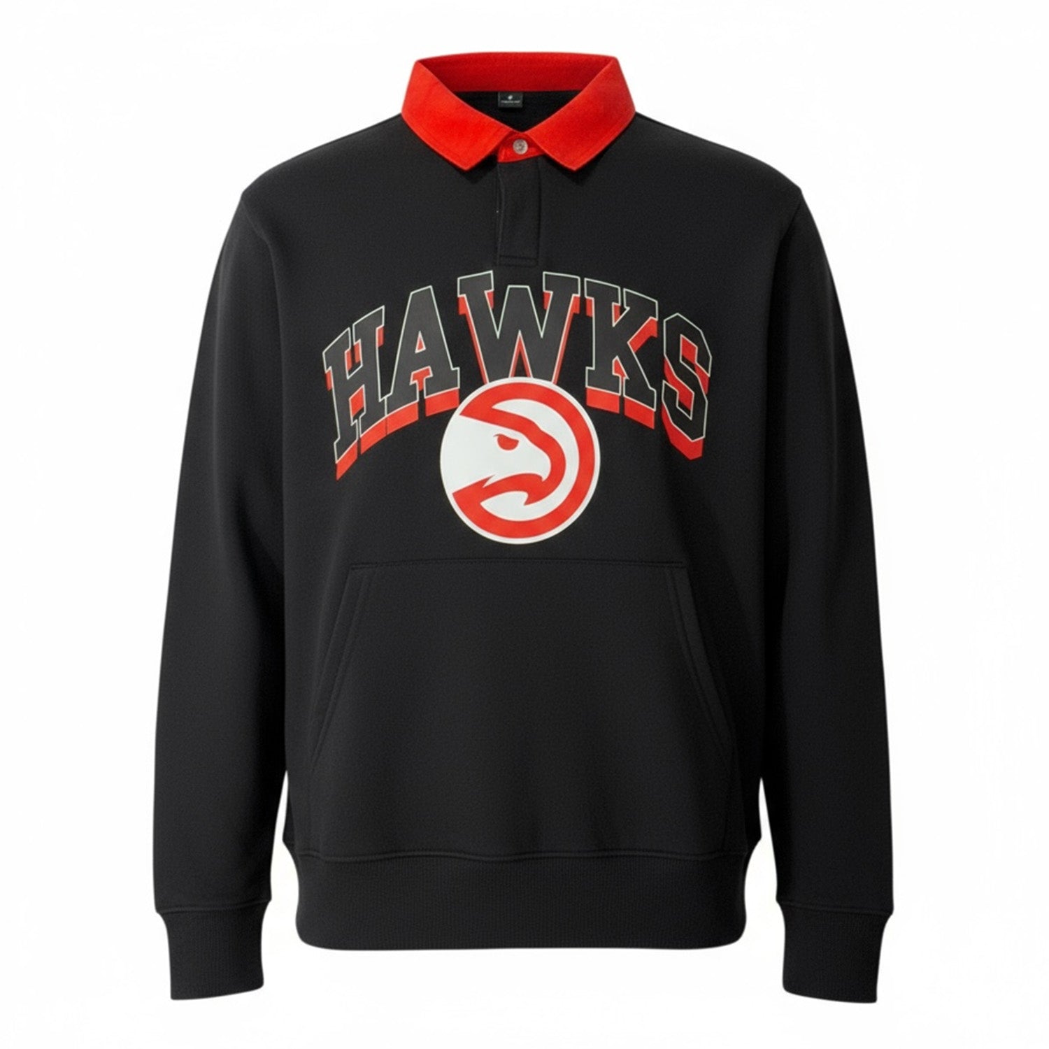 Foco Hawks Stacked Workmark Fleece Rugby Polo