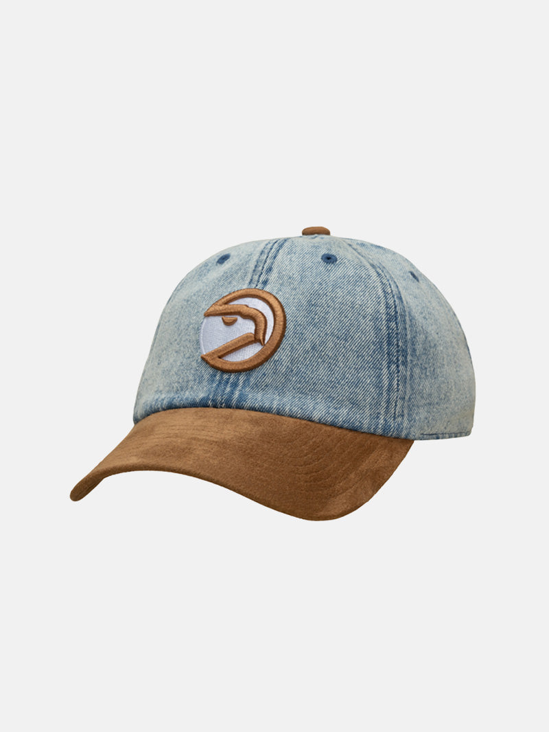 Mitchell & Ness Hawks Denim Suede Strapback Hat