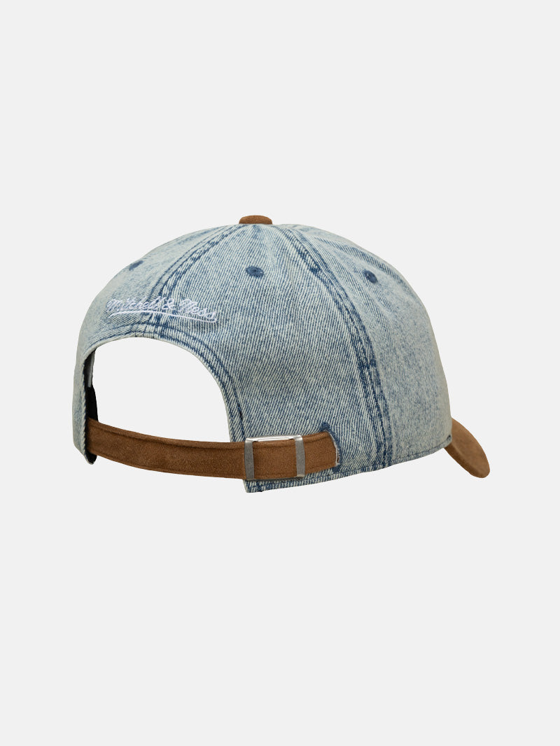 Mitchell & Ness Hawks Denim Suede Strapback Hat