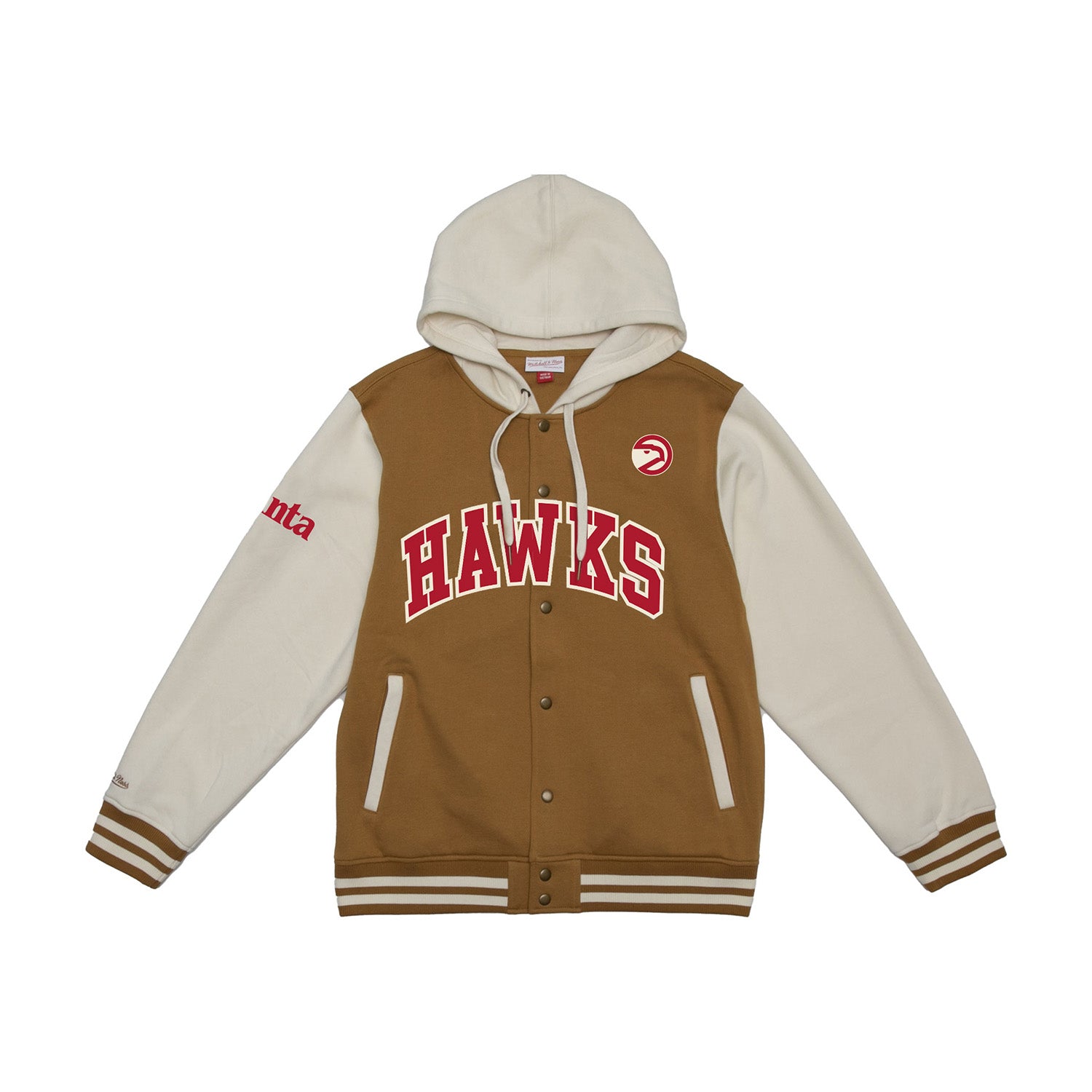 Mitchell & Ness Hawks Dusted Collection Button Up Varsity Hoodie