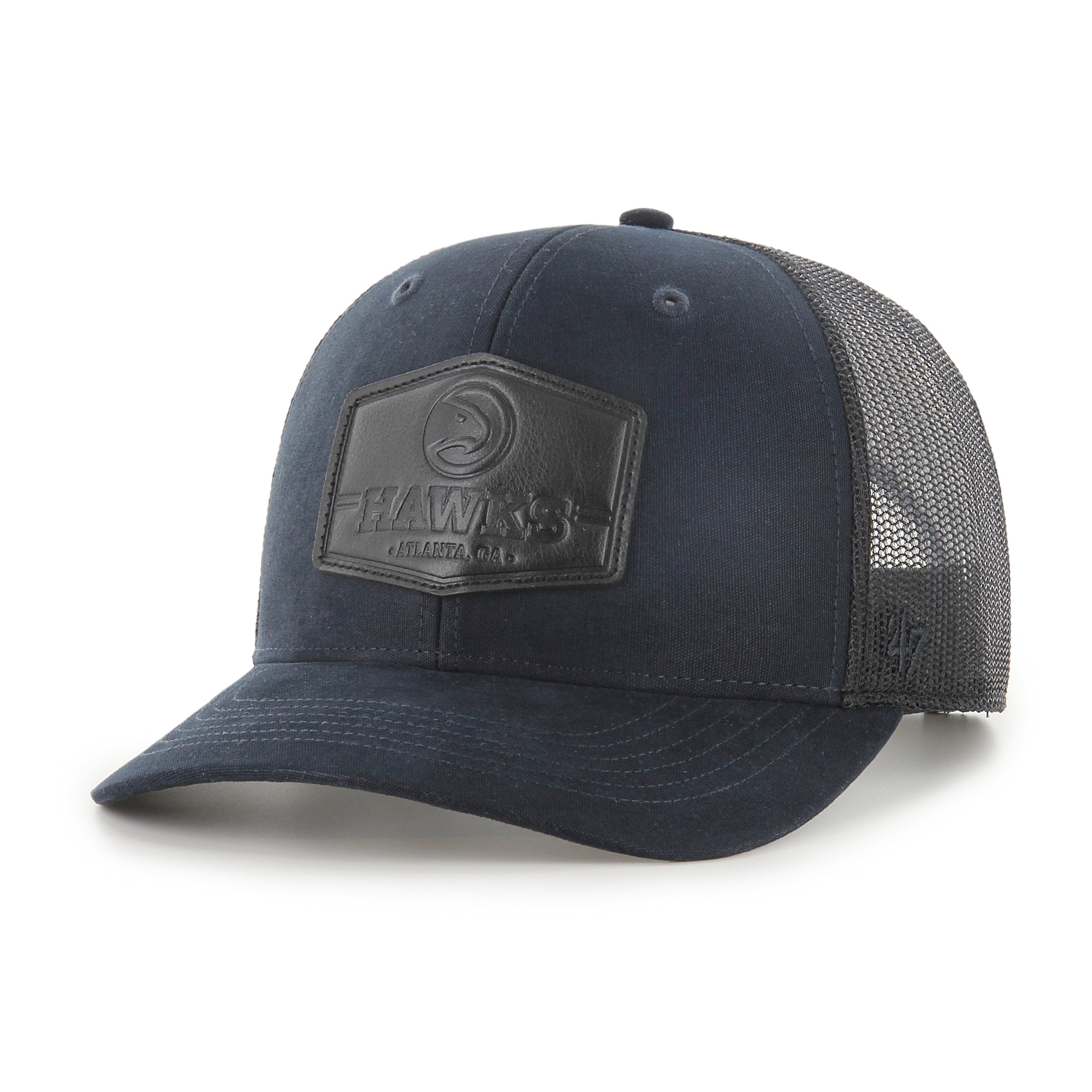 47 Brand Trucker Hat 47 Brand Hawks Black Hide Trucker Hat