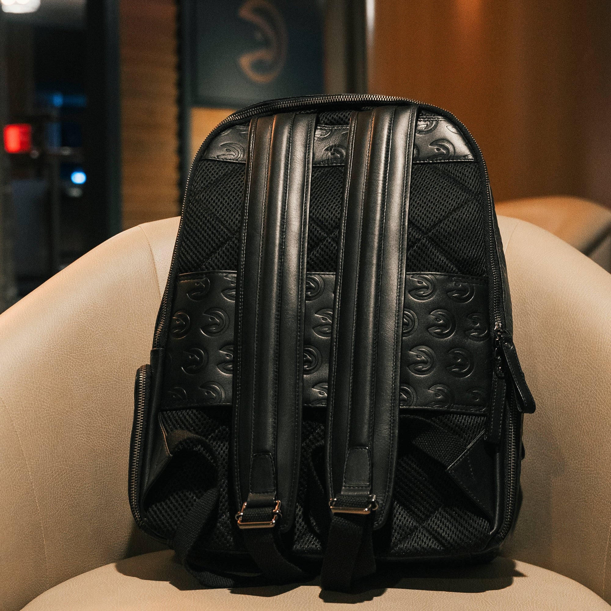 Member Hawks Saxan Black Premium Leather Backpack
