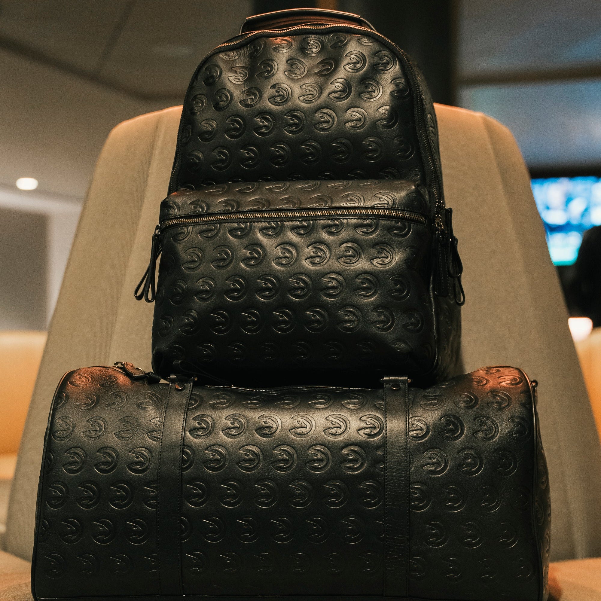 Member Hawks Saxan Black Premium Leather Backpack