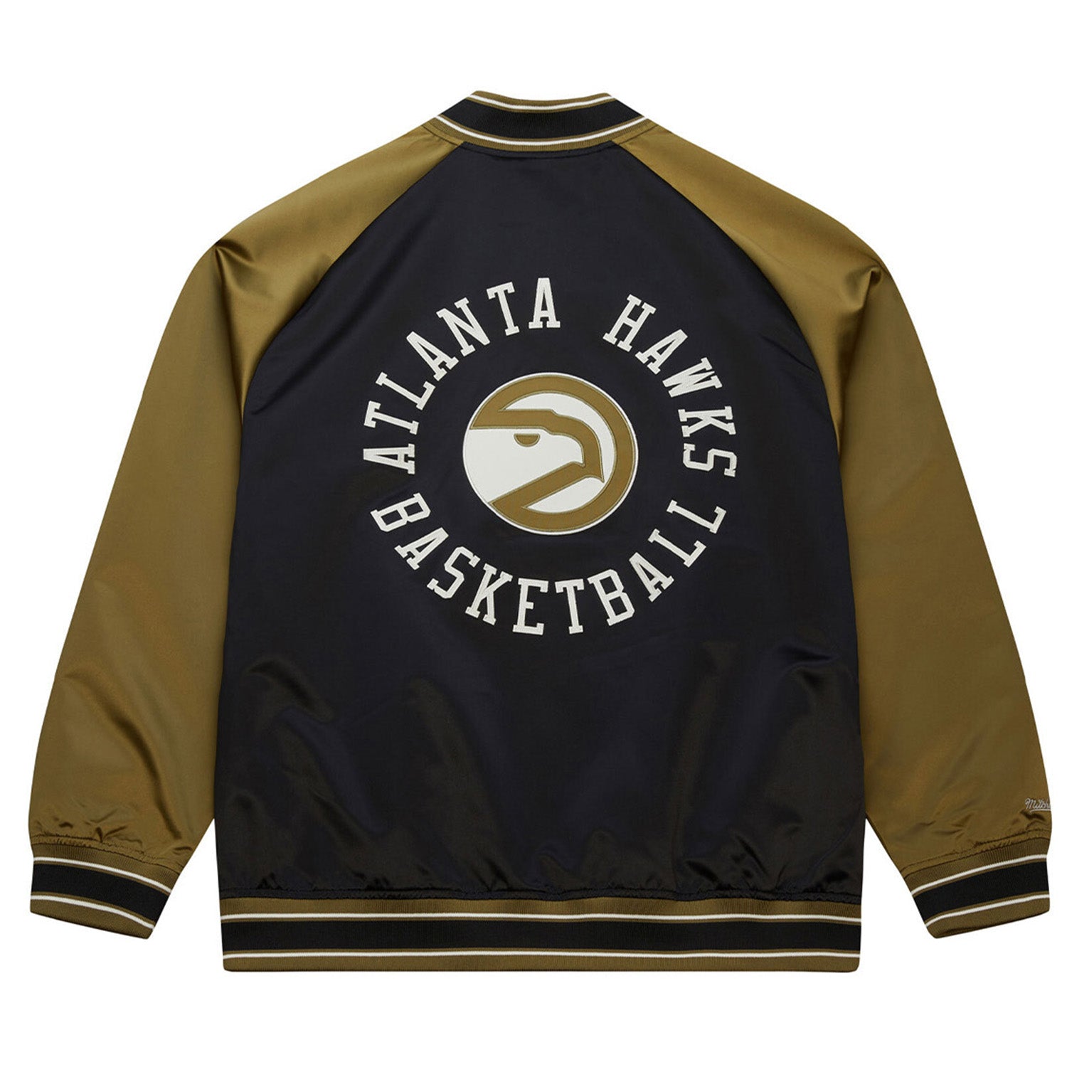 Mitchell & Ness Hawks Double Clutch Olive Satin Jacket